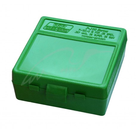 Коробка для патронов MTM кал. 7,62x25; 5,7x28; 357 Mag. Количество - 100 шт. Цвет - зеленый