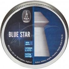 Пули пневматические BSA Blue Star. Кал. 4,5 мм. Вес - 0,52 г. 450 шт/уп