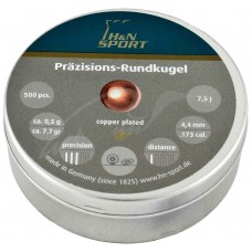 Пули пневматические H&N Rundkugel (золотистые). Кал. 4.4 мм. Вес - 0.5 г