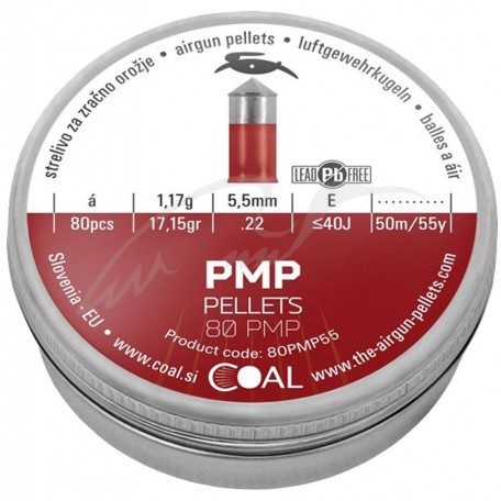 Пули пневматические Coal PMP. Кал. 5.5 мм. Вес - 1.17 г. 80 шт/уп