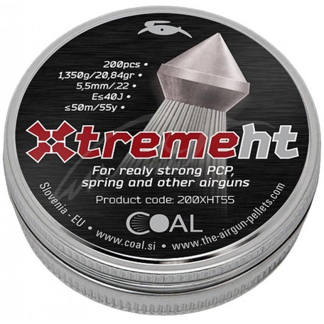 Пули пневматические Coal Xtreme HT. Кал. 5.5 мм. Вес - 1.35 г. 200 шт/уп