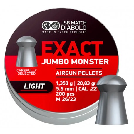 Пули пневматические JSB Diabolo Jumbo Monster Light кал. 5,5 мм 1.350 г 200 шт/уп