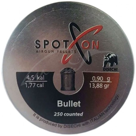 Кулі пневматичні Spoton Bullet кал. 4,5мм. Вага - 0,9 г. 200 шт/уп
