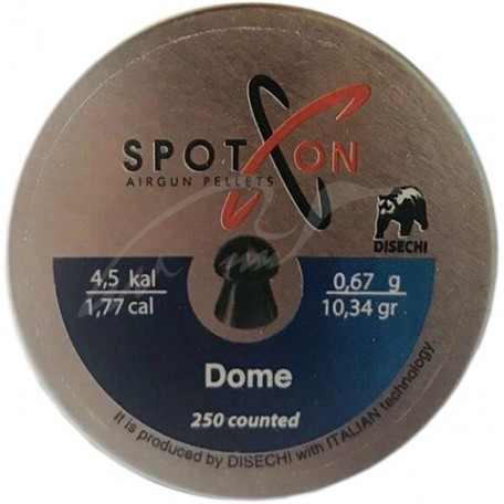 Кулі пневматичні Spoton Dome кал. 4,5мм. Вага - 0,67 г. 250 шт/уп