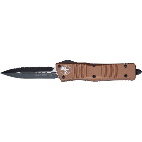 Ніж Microtech Combat Troodon Double Edge Black Blade. Колір: tan