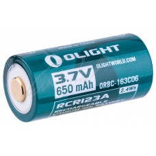 Аккум. батарея Olight RCR 123 Li-Ion 650mAh с зарядным портом Micro-USB