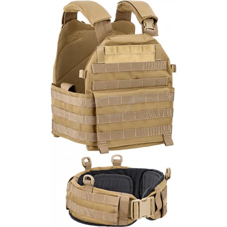 Жилет тактичний Defcon5 Carrier Vest з поясом Coyote tan