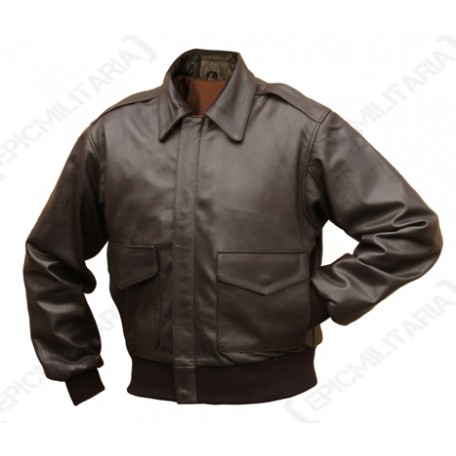 Американская кожаная лётная куртка Mil-Tec A2 brown