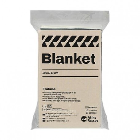 Термоодеяло спасательное Rhino Rescue® "Survival Blanket" (160х210cm) Silver