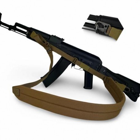 Ремень оружейный RAGNAROK трехточечный с широким наплечником "KRAKEN" carbine Coyote