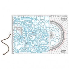 Линейка тактическая Ecopybook Tactical® "Big Tactical Ruler Protractor NATO" (315x208mm, синий кант) Blue