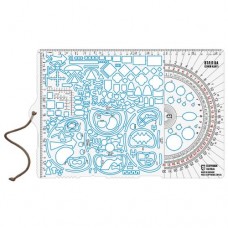 Линейка тактическая Ecopybook Tactical® "Big Tactical Ruler Protractor UA" (315x208 mm, синий кант) Blue