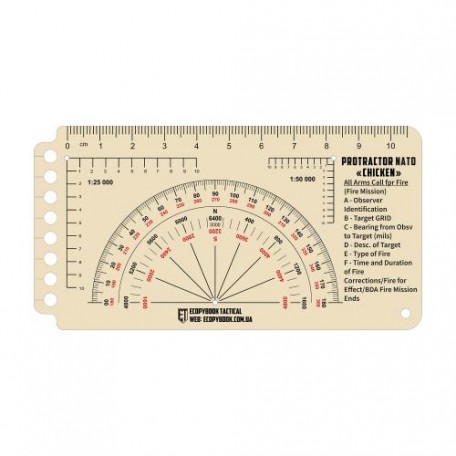 Линейка тактическая Ecopybook Tactical® "Protractor NATO Chicken" CLEAR