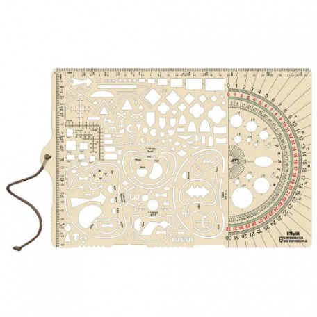 Линейка тактическая Ecopybook Tactical® "Big Tactical Ruler Protractor UA" (315x208 mm) CLEAR