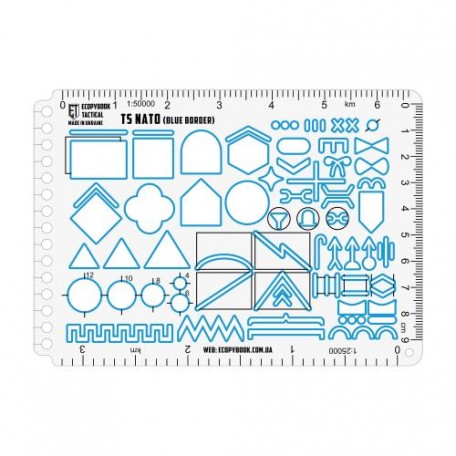 Линейка тактическая Ecopybook Tactical® "TZ NATO" (А6, синий кант) Blue