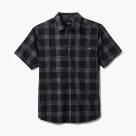 Рубашка тактическая "5.11 Tactical® Wyatt Plaid Short Sleeve Shirt" Black Plaid 3