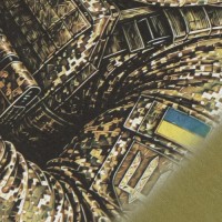Футболка с рисунком "Тиша довго не триває" Olive Drab