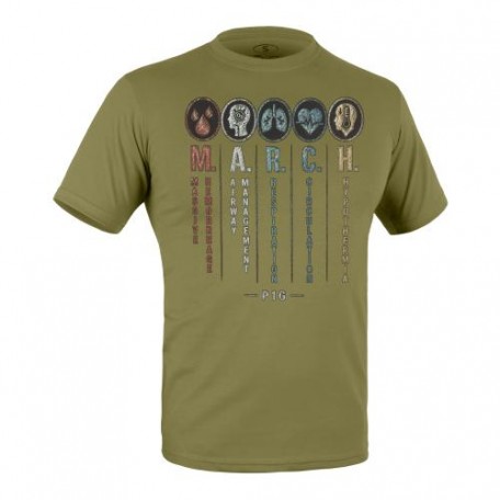 Футболка с рисунком "MARCH" Olive Drab
