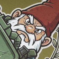 Футболка с рисунком "Боевой гном" Olive Drab