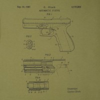 Футболка с рисунком "Glock Pistol Legend" Olive Drab