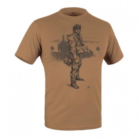 Футболка c рисунком "Paratrooper" Coyote Brown