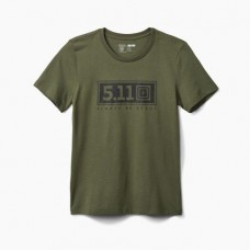 Футболка жіноча з малюнком "5.11 Tactical® Women's Logo Rectangle" RANGER GREEN